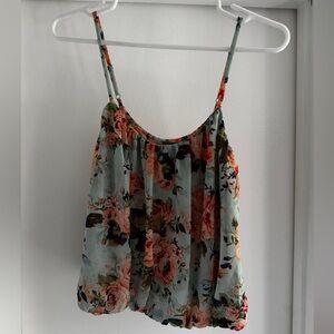 Forever 21 Floral Camisole in Blue and Pink